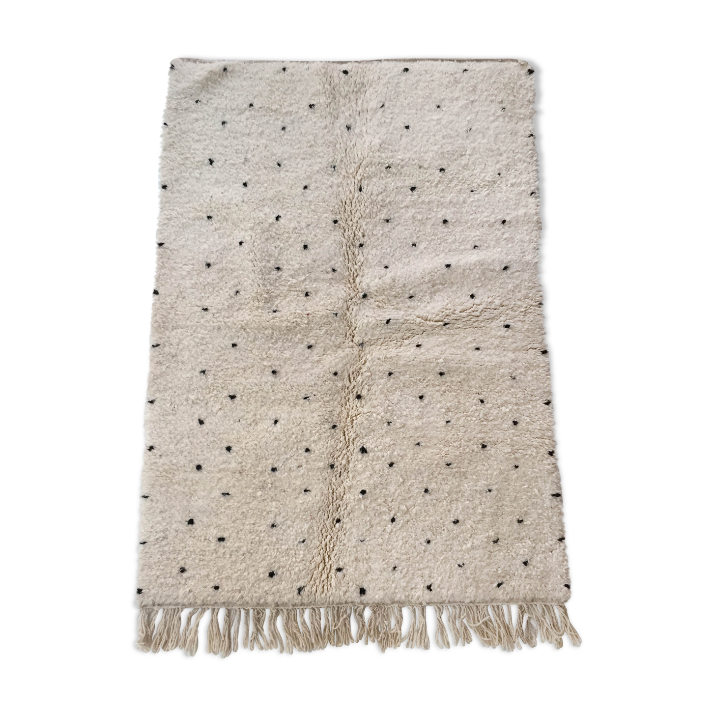 Moroccan Berber carpet Beni Ouarain with black polka dots 170x122cm