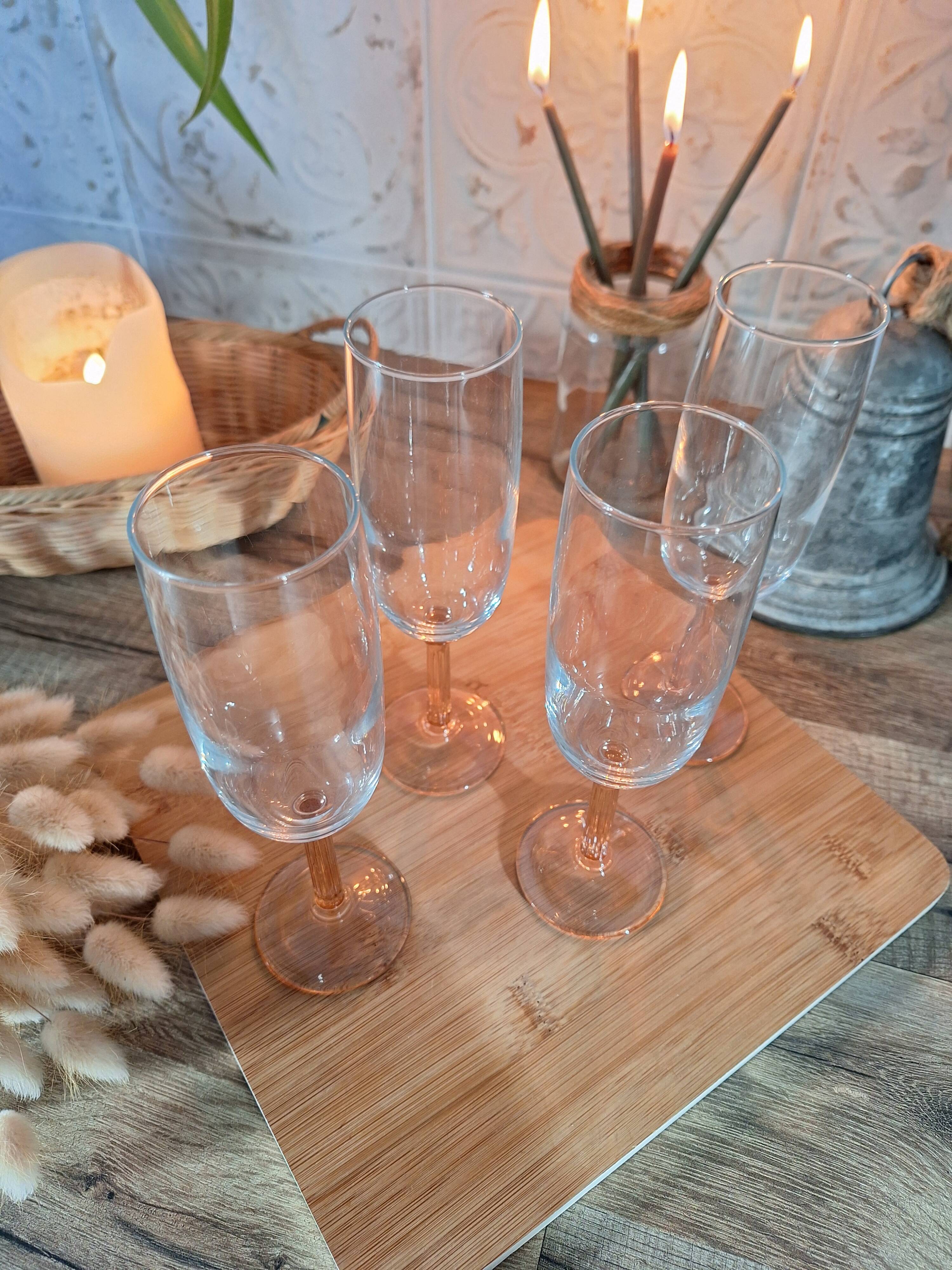 Vintage pink champagne flute Luminarc