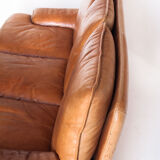 Vintage leather sofa. Belgium, 1970s