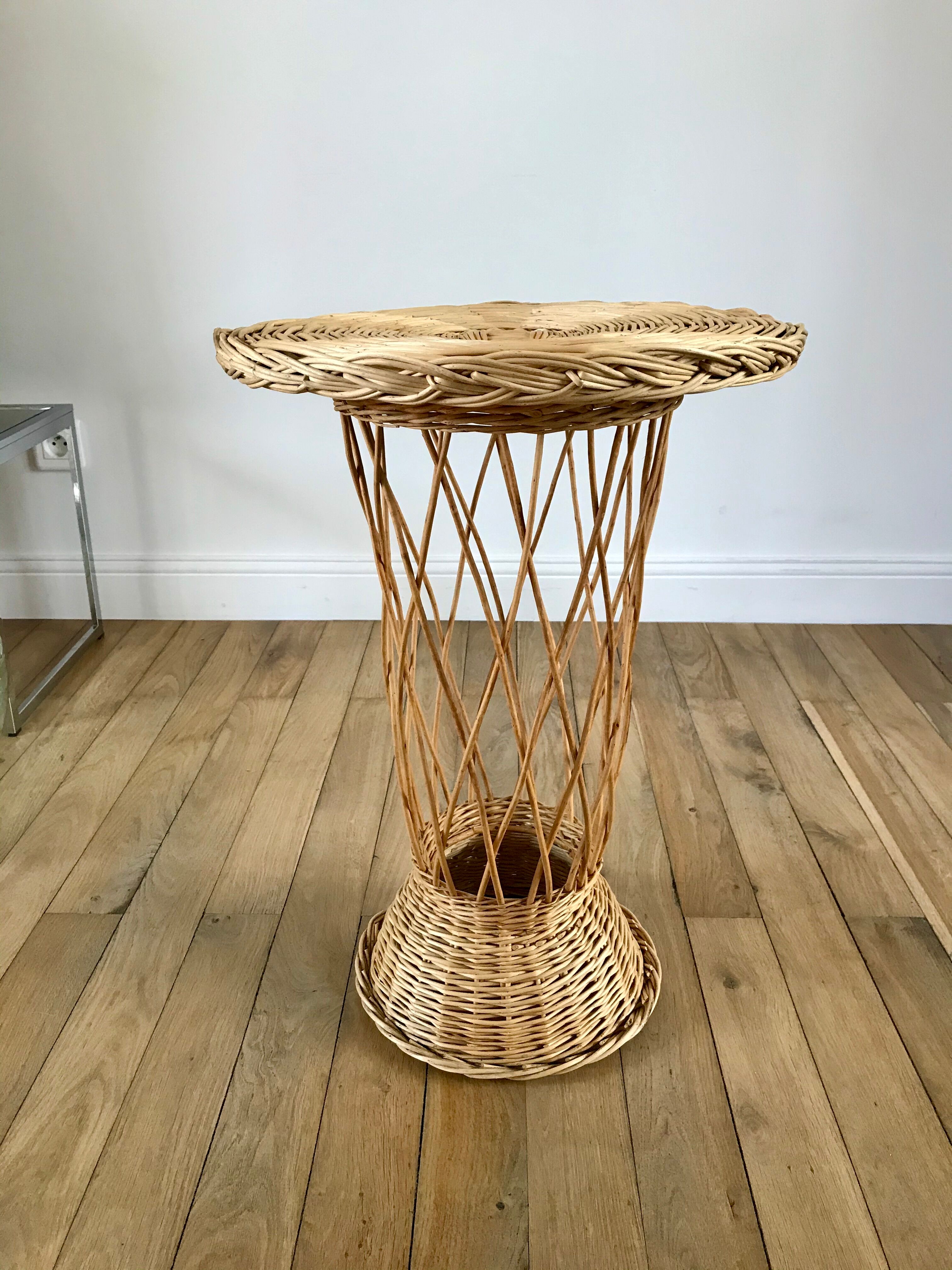Rattan / bamboo side table 1960s-1970s