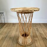 Table d'appoint en rotin / bambou années 1960-1970