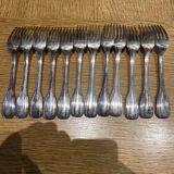12 large silver metal forks