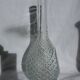 Glass bottle carafe with pineapple diamond tip decoration