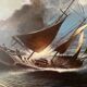Marine, modern school, oil on canvas signed Van Ingelgam 1974