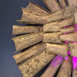 Gande sculpture murale Soleil, Lampe en résine & polyester, style Brutalist