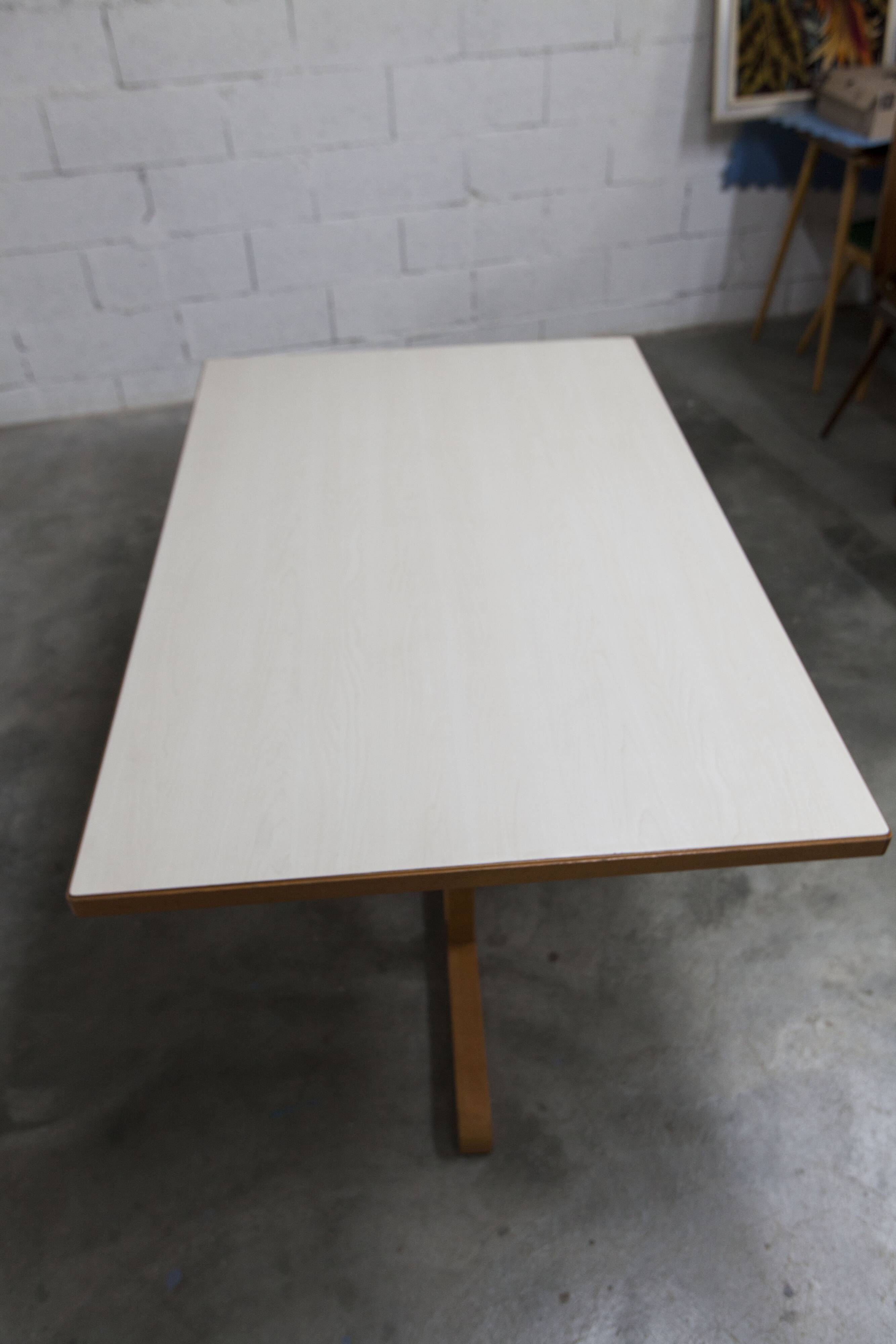 Rare set of 6 Baumann tables 1990, 80x120 and half moon 120cm