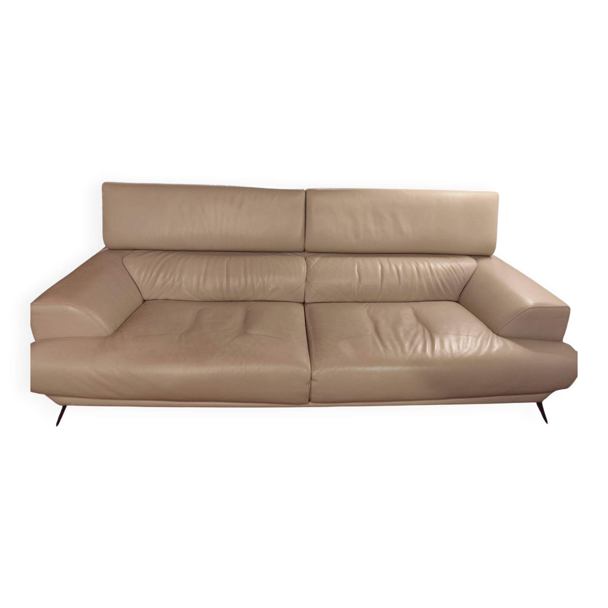 Roche Bobois leather three-seater sofa