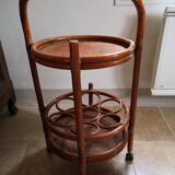 Rattan castor trolley