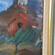 Original mid-century Swedish oil on canvas – “Scene” by Gösta Falck – vintage & framed – 73 × 64 cm