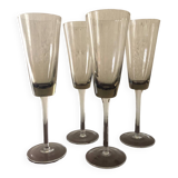 Smoked glass champagne flutes