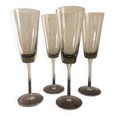 Smoked glass champagne flutes