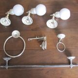 Set of antique silver bathroom elements
