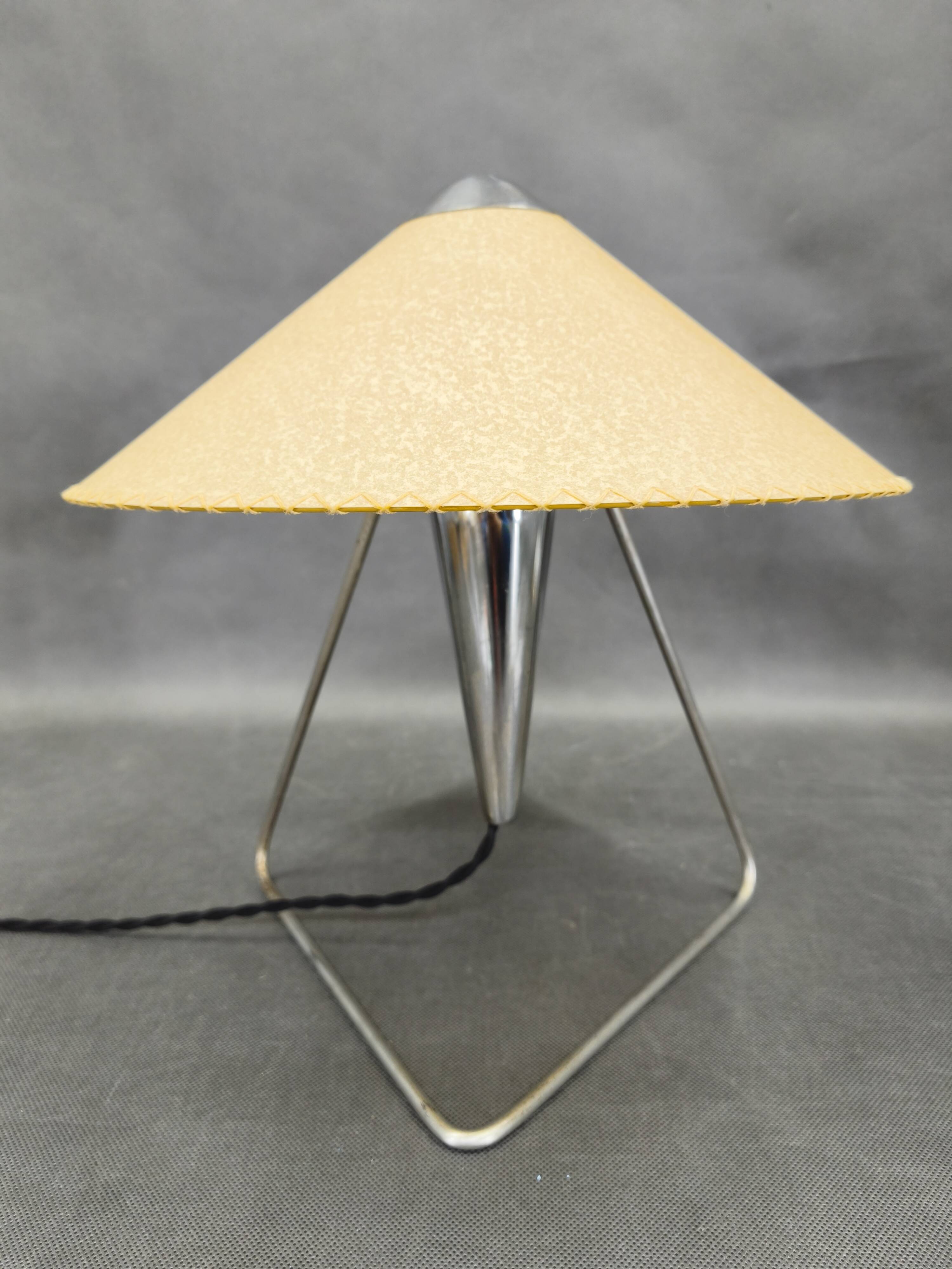 Helena Frantova Table Lamp 1960s Chrome Paper Shade