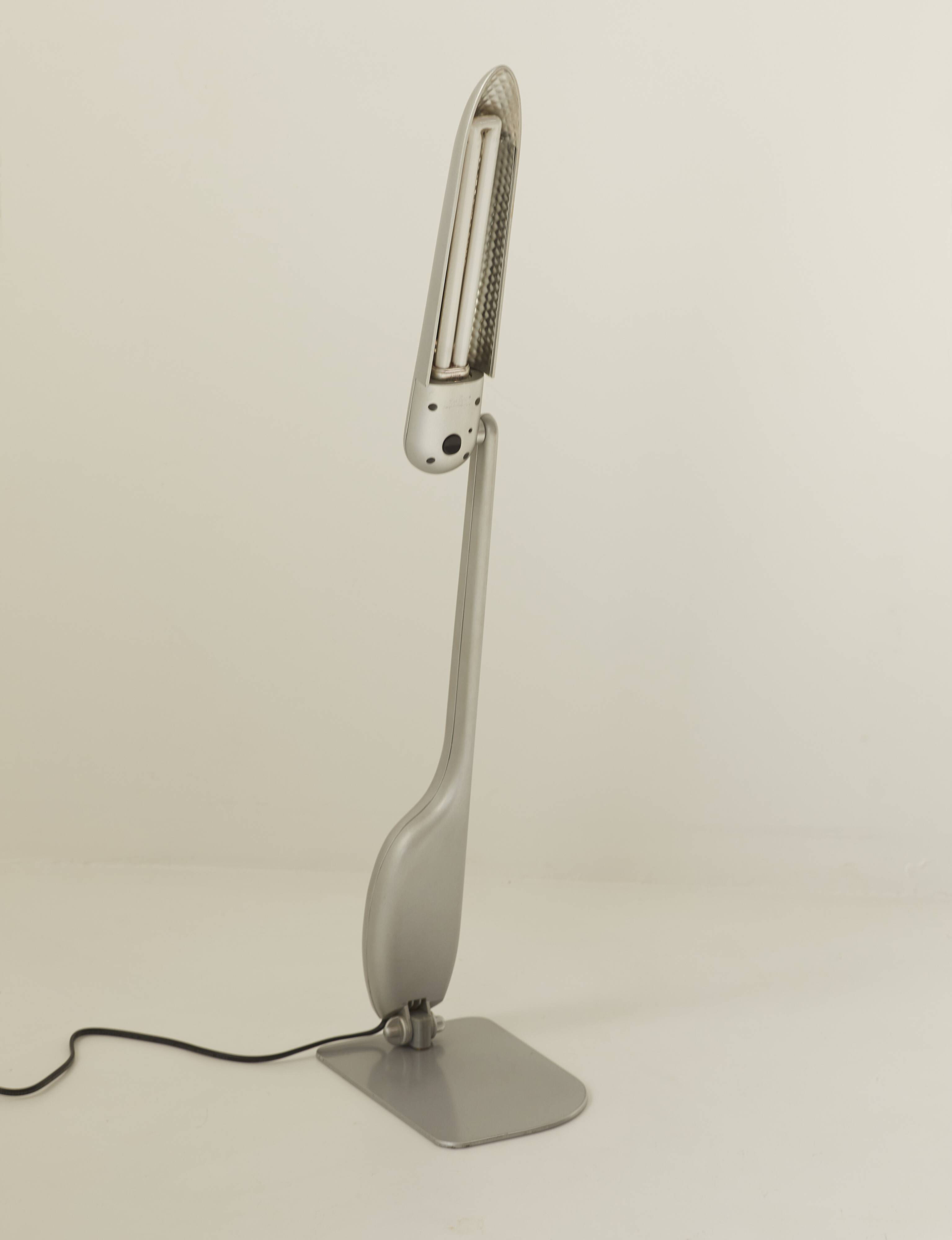 Post-modern gray lamp design Philippe Michel vintage Circa 1980