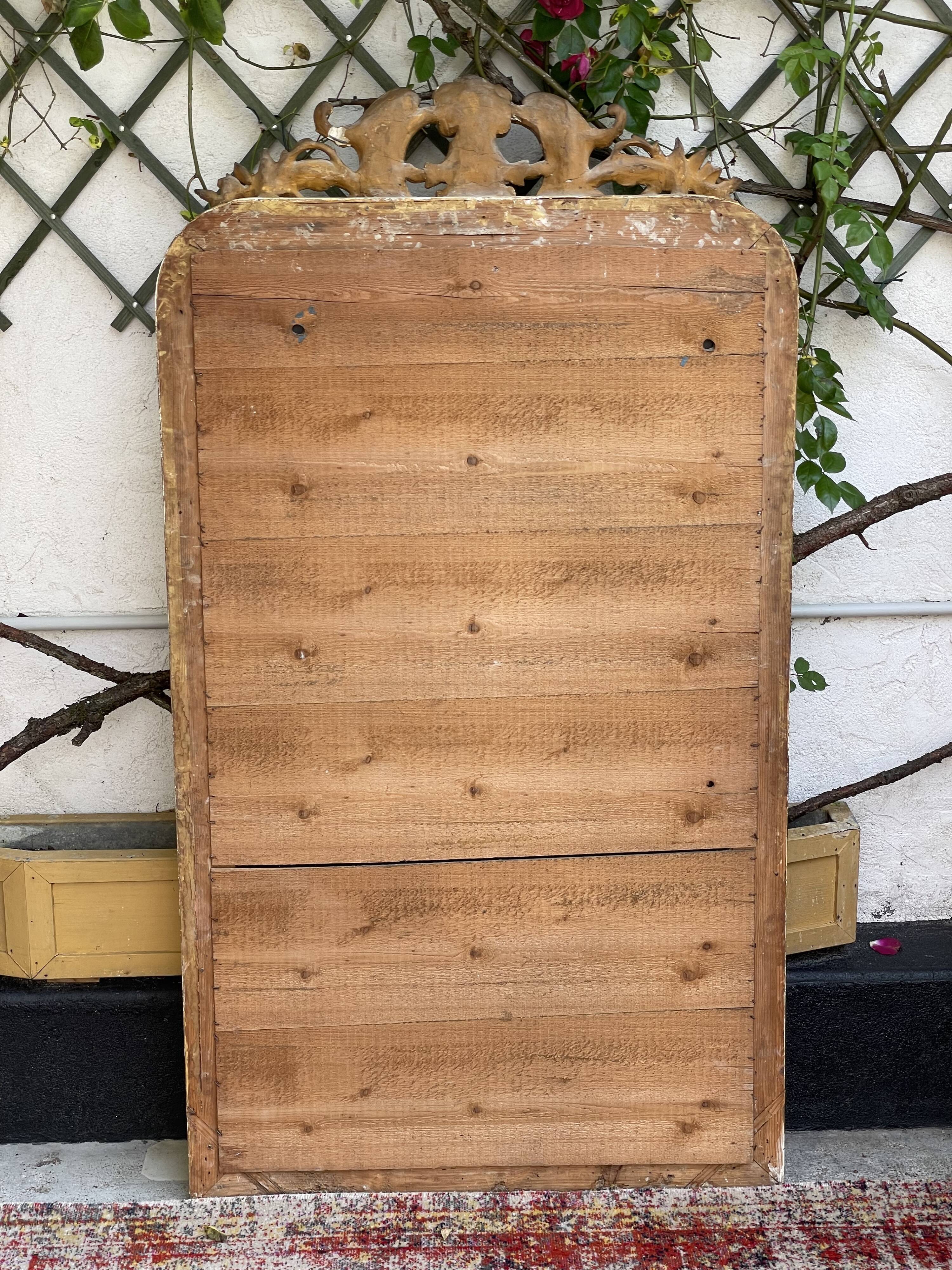 Antique mirror gilded with gold leaf (153x83)