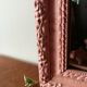 Old wood mirror painted in old pink 28x35cm