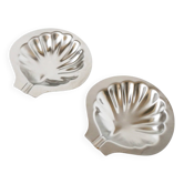Paire de vide-poches coquillages en inox, design, 1970