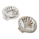 Pair of shell-shaped stainless steel catchalls, design, 1970