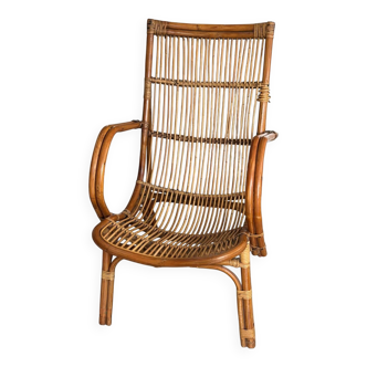 Vintage rattan armchair 60s / 70s