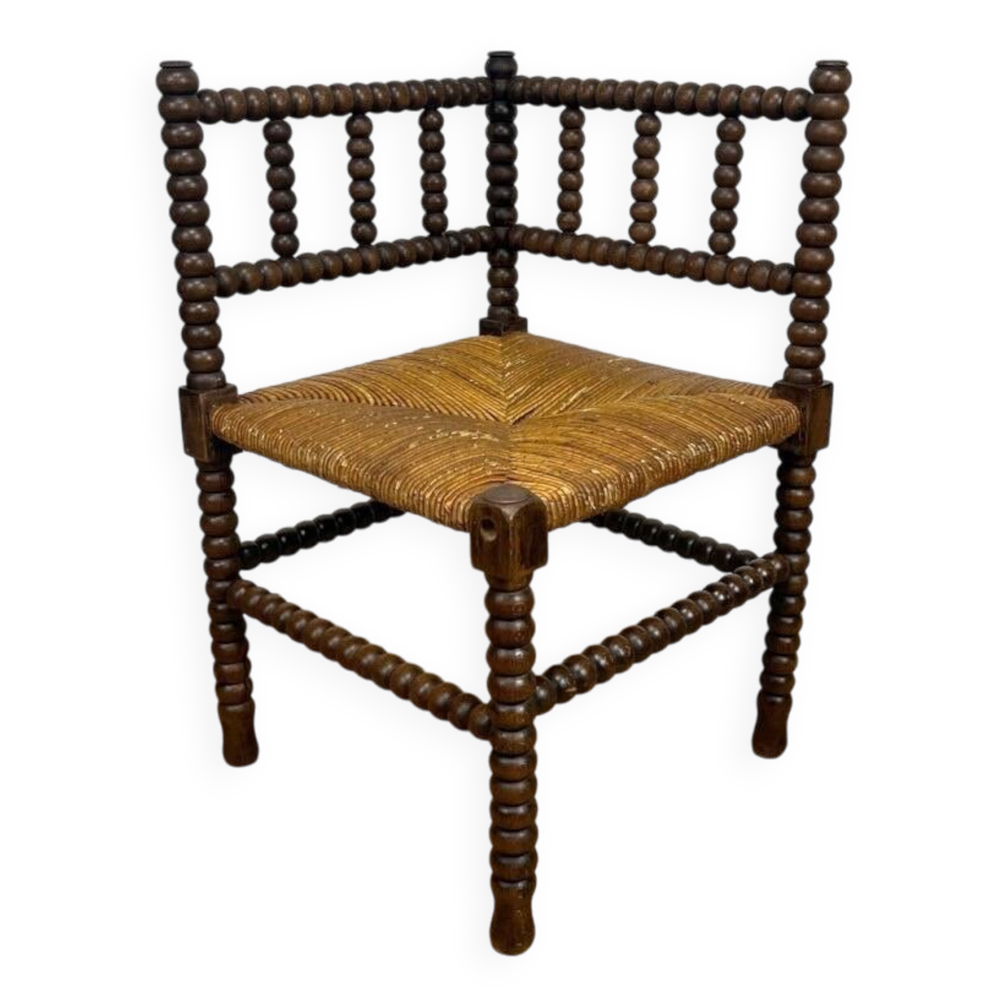 Old wooden ball fireside chair