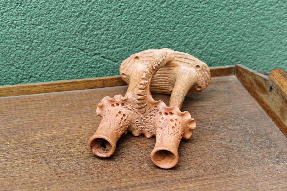 African terracotta candle holder