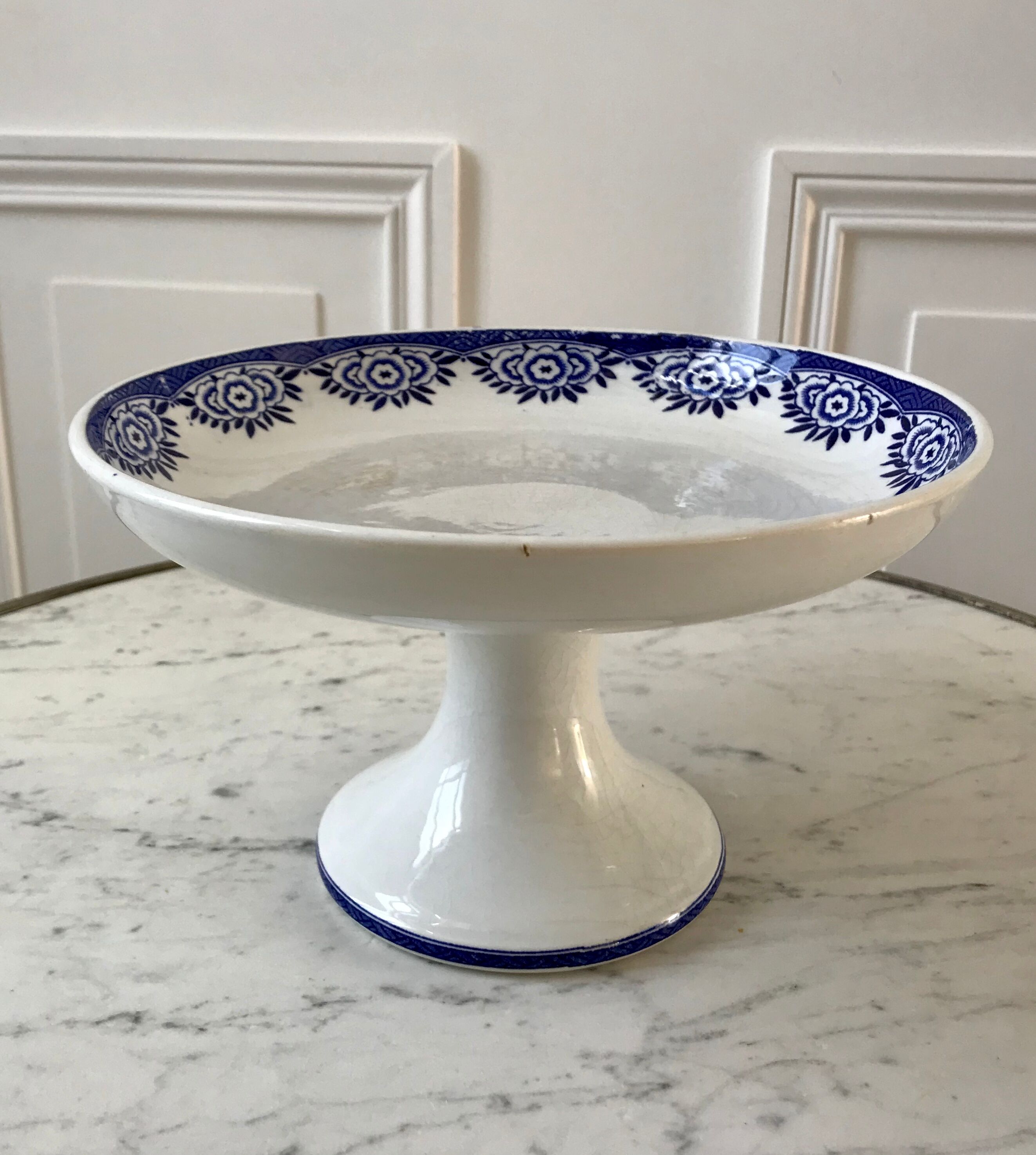 Compotier Terre de Fer Sarreguemines model "Capri" Casino early twentieth century