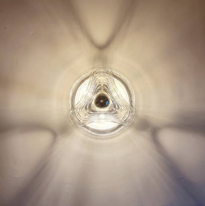 Large Mid-Century Modern Wave Flush Mount by Koch & Lowy for Peill & Putzler, Germany, 1960s/1970s