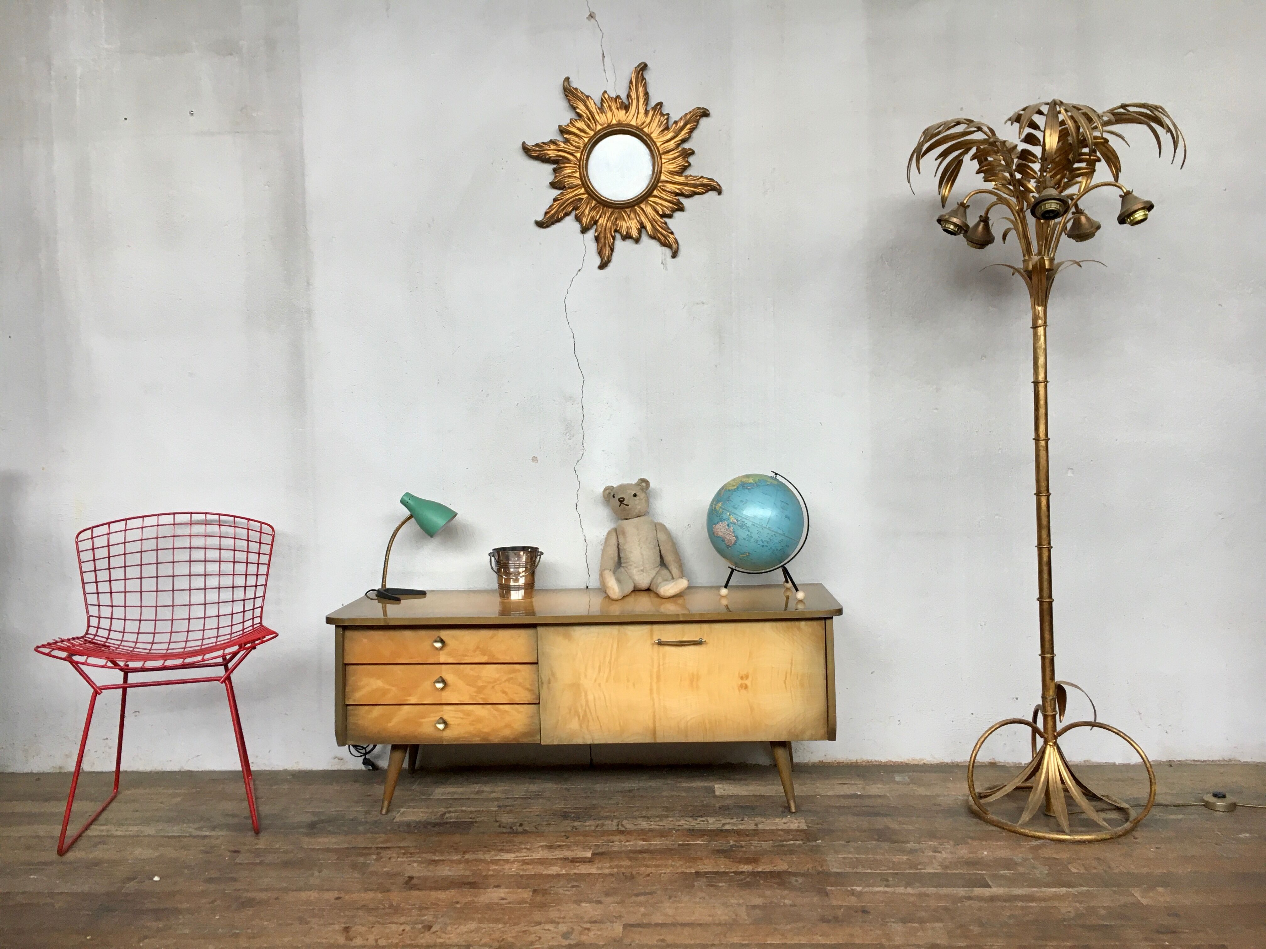 Enfilade meuble tv vintage pieds compas style scandinave