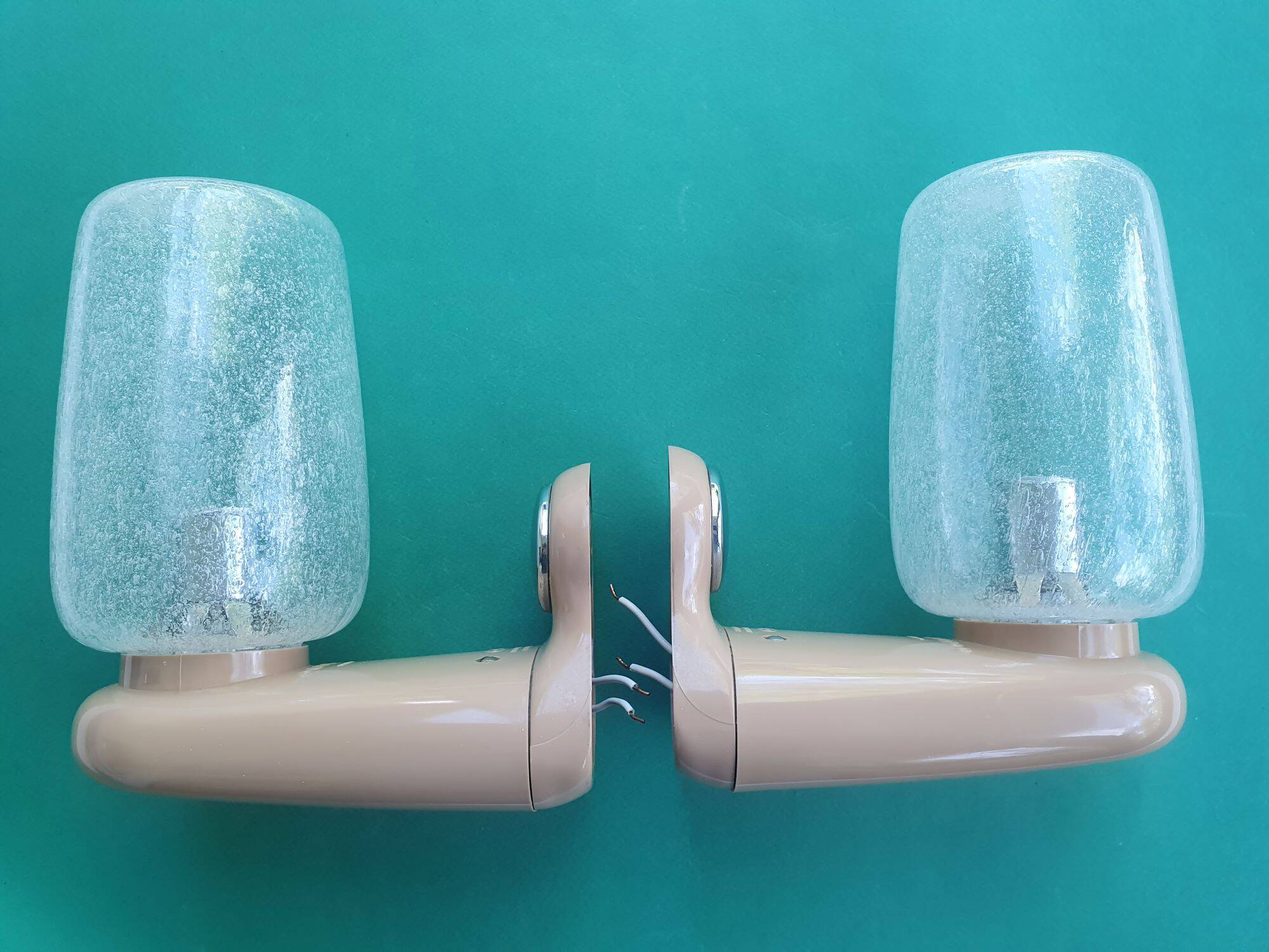 Pair of vintage bathroom wall lights from Germany in the 70s