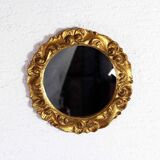 Round gold leaf mirror