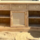 Renovated enfilade - solid raw wood sideboard with cane work