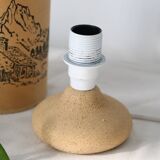 Lampe en grès et bois, années fin 70/début 80