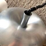 Large Suspension luminaire Space age brushed aluminum chrome design furniture lighting 70