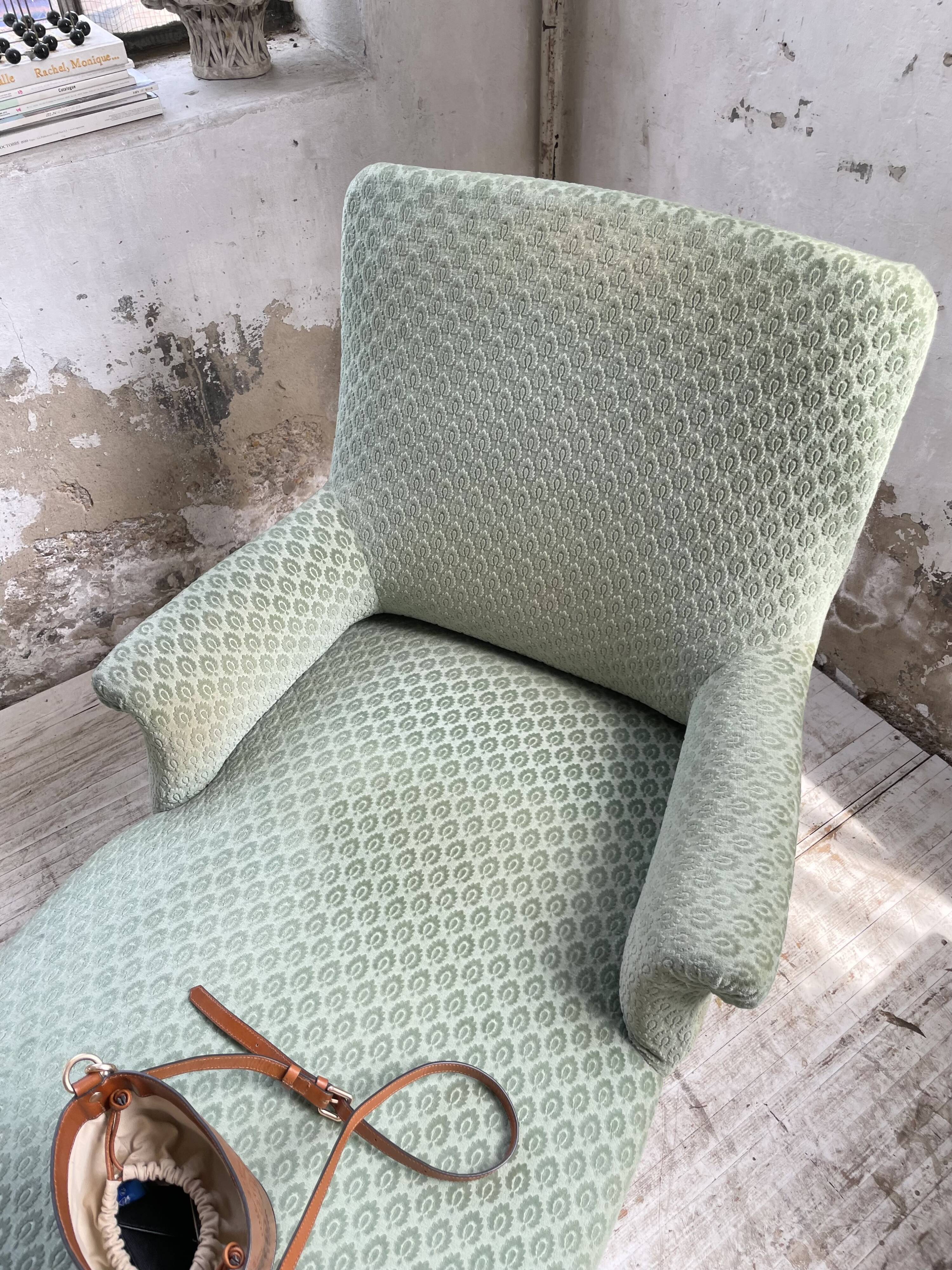 Méridienne napoléon velours vert