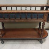 Solid wood planter with two trays on wheels