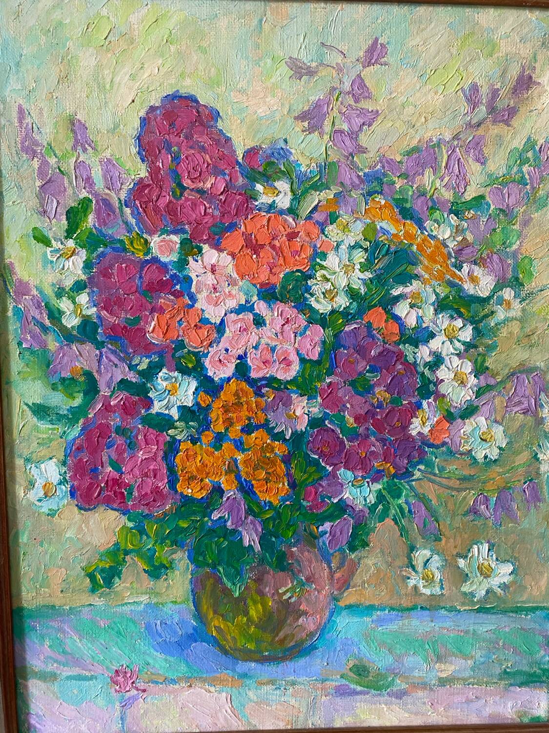 Fleurs signé école russe XXeme siècle