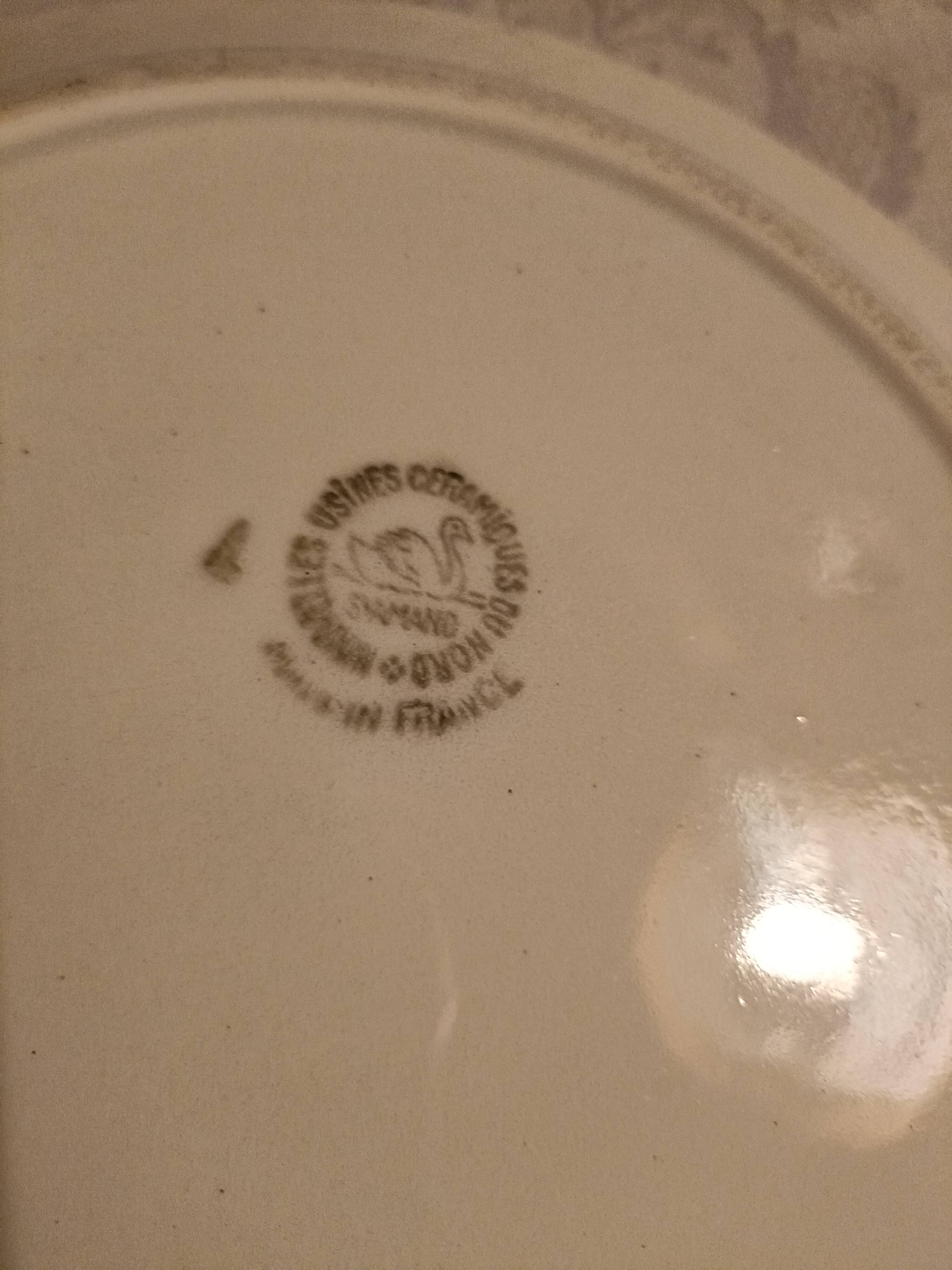 Large deep dish St Amand earthenware