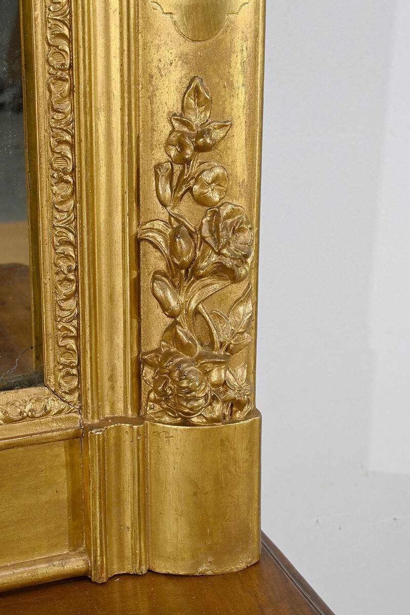 Important gilded wooden mirror, Louis XV style – first part of the 19th century