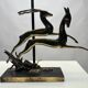 Art Deco Metal Table Lamp, France, 1940s