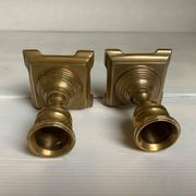 Pair of small brass candle holders