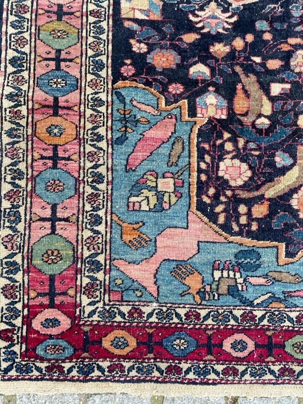 Ancient Persian carpet yazd 126x196 cm