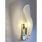 Elegant Contemporary Italian Sanded Leaf Murano Glass Wall Sconce Set