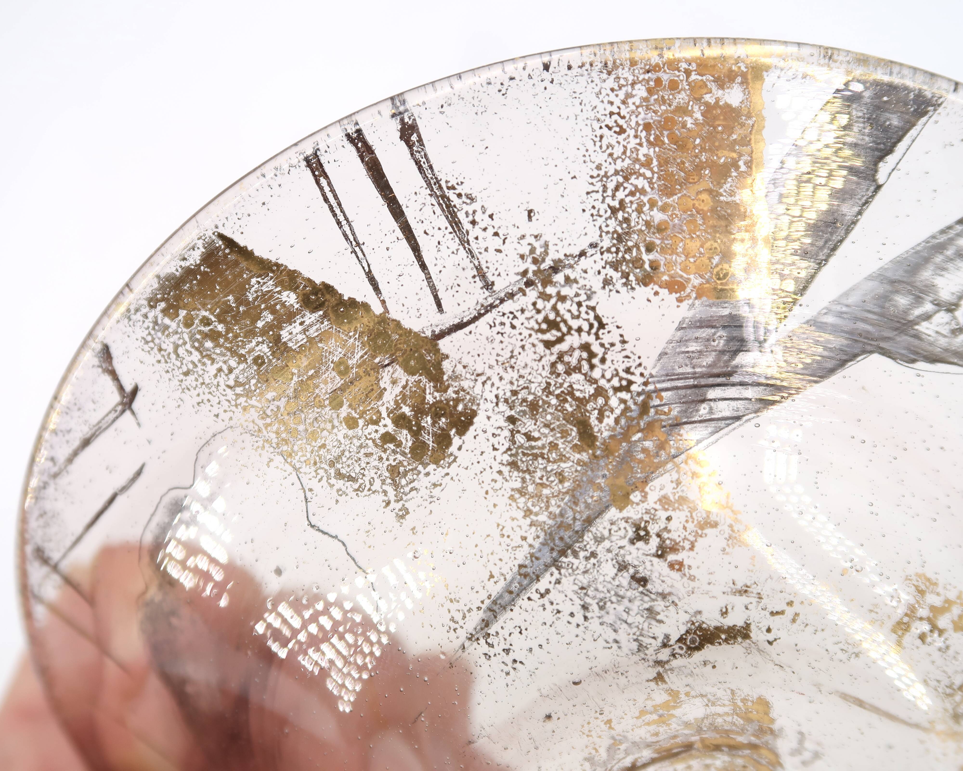 Glass pocket emptier by Jean Paul van Lith, Biot, 1980s