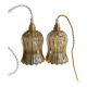 Pair of portable lamps with vintage amber glass globes