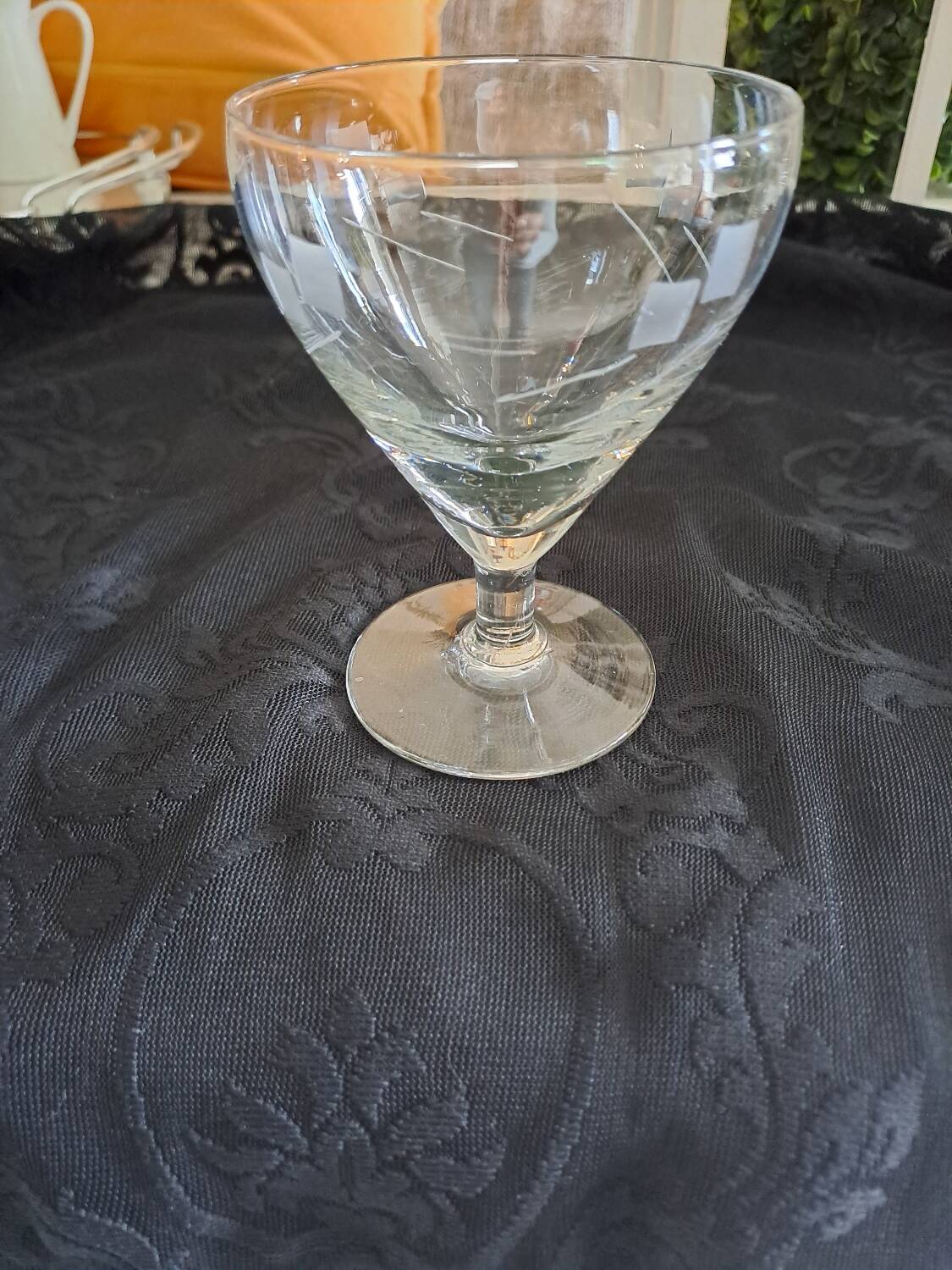 6 verres à vin gravés style bistro en verre soufflé