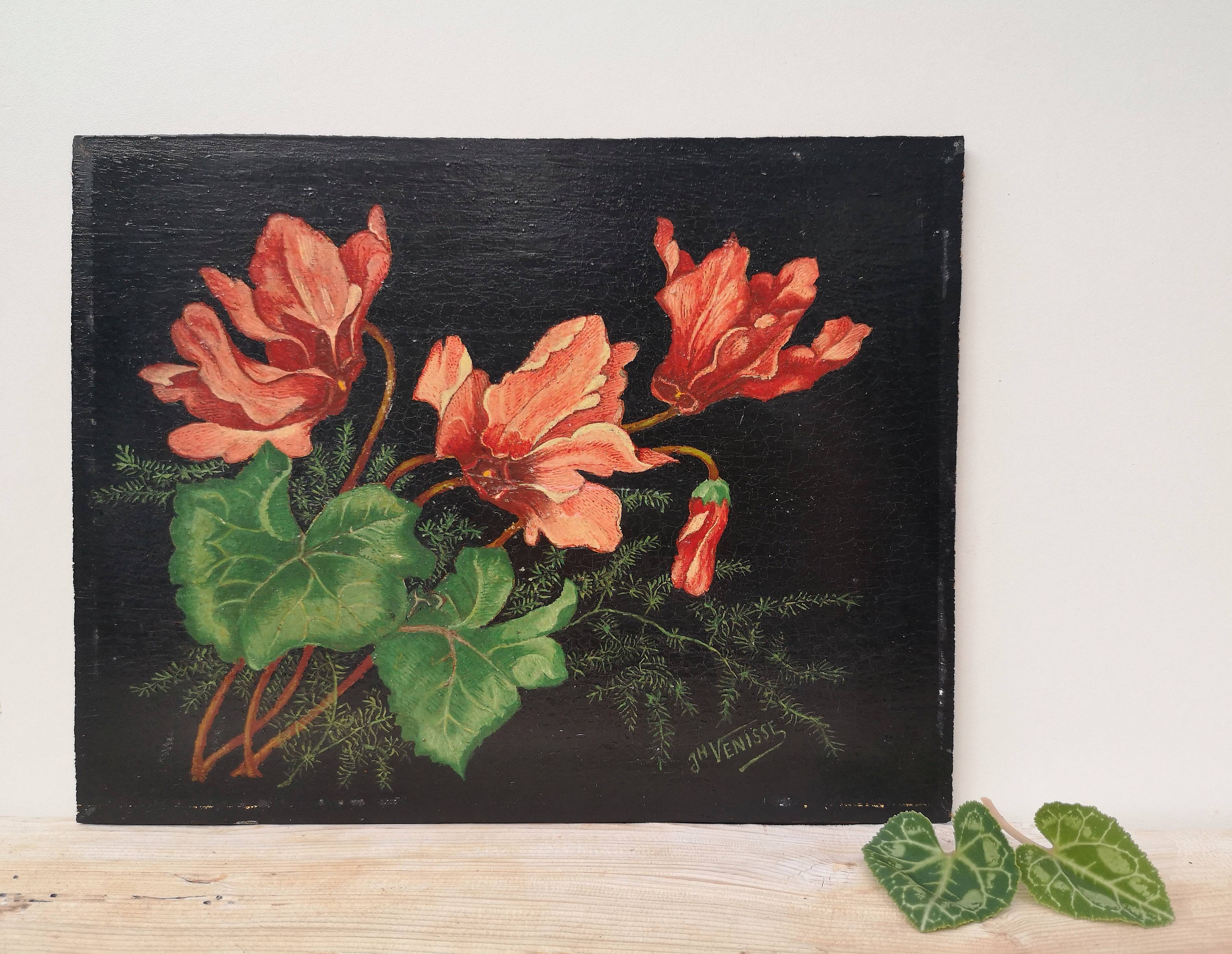 Still life Oil on wooden panel
