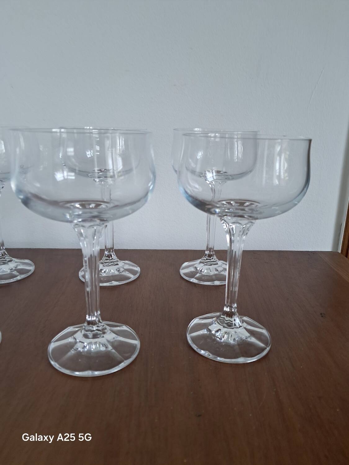 6 Diana Bohemian Crystal Champagne Glasses