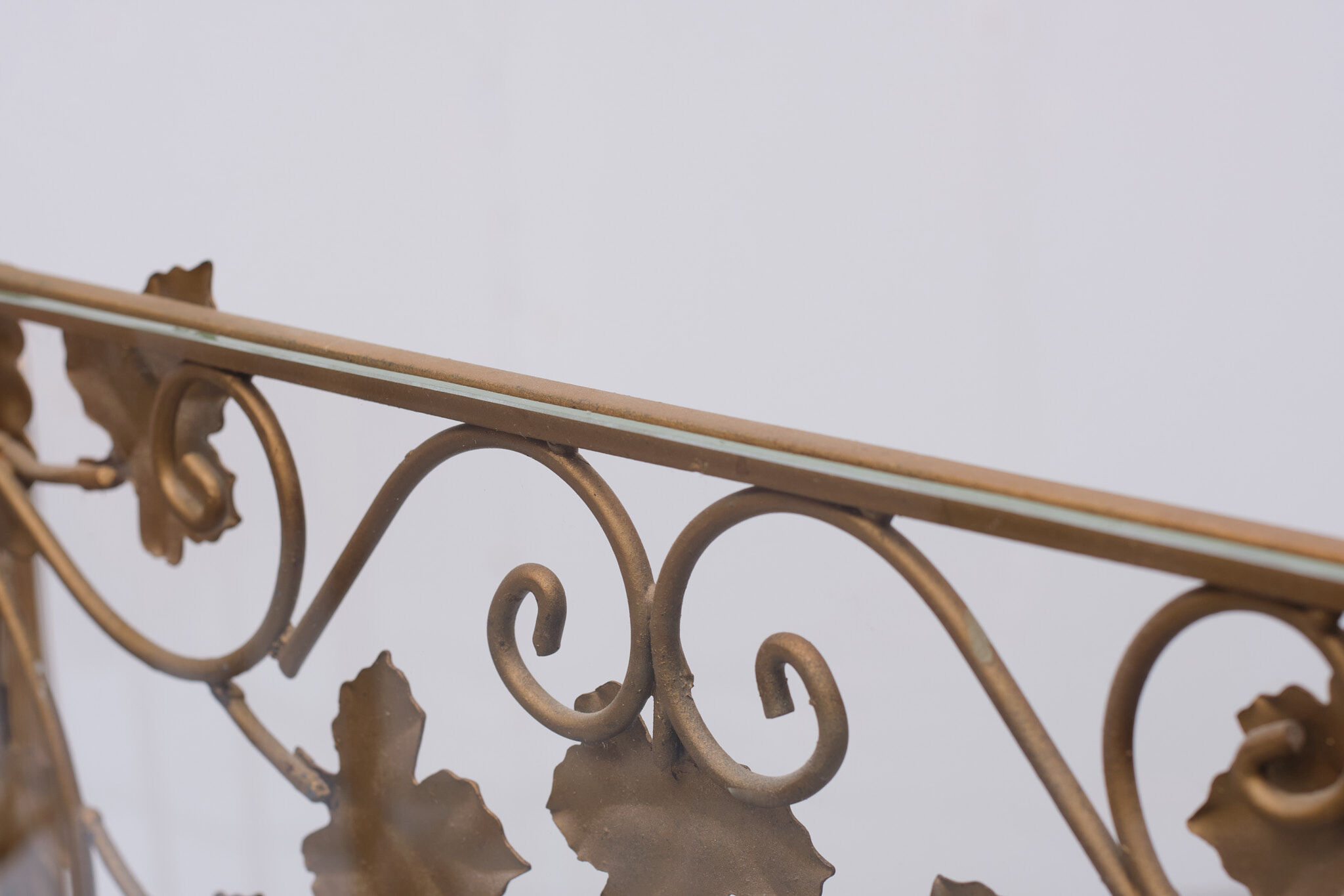 Gold metal wine rack or cocktail bar, 1950s, italy