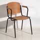 Industrial style chairs with armrests (circa 1950). Set of 2 pieces
