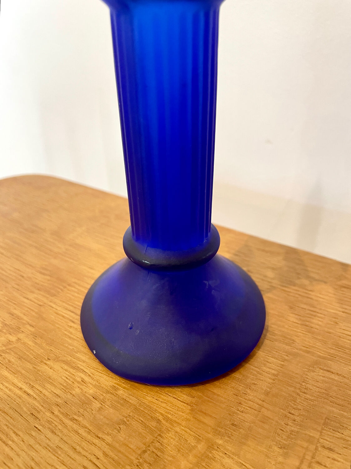 Polished glass candle holder